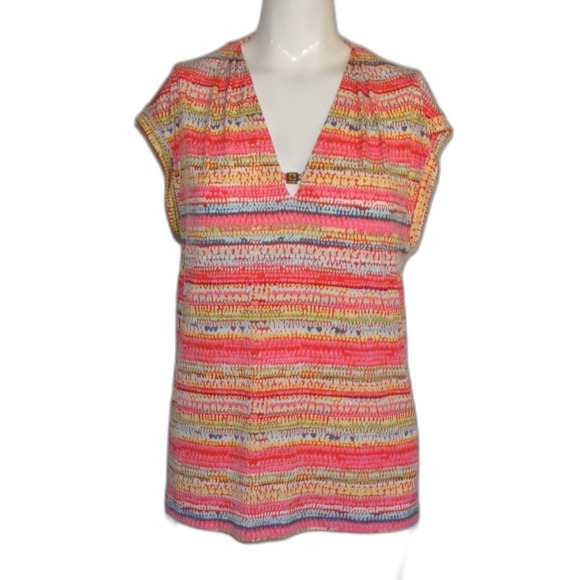 ANNE KLEIN Top, M, Multicolor, Sleeveless, Tank/Shell, Lion Hardware, stripes - Picture 8 of 11
